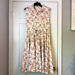 Vintage floral dress 1/2 zip